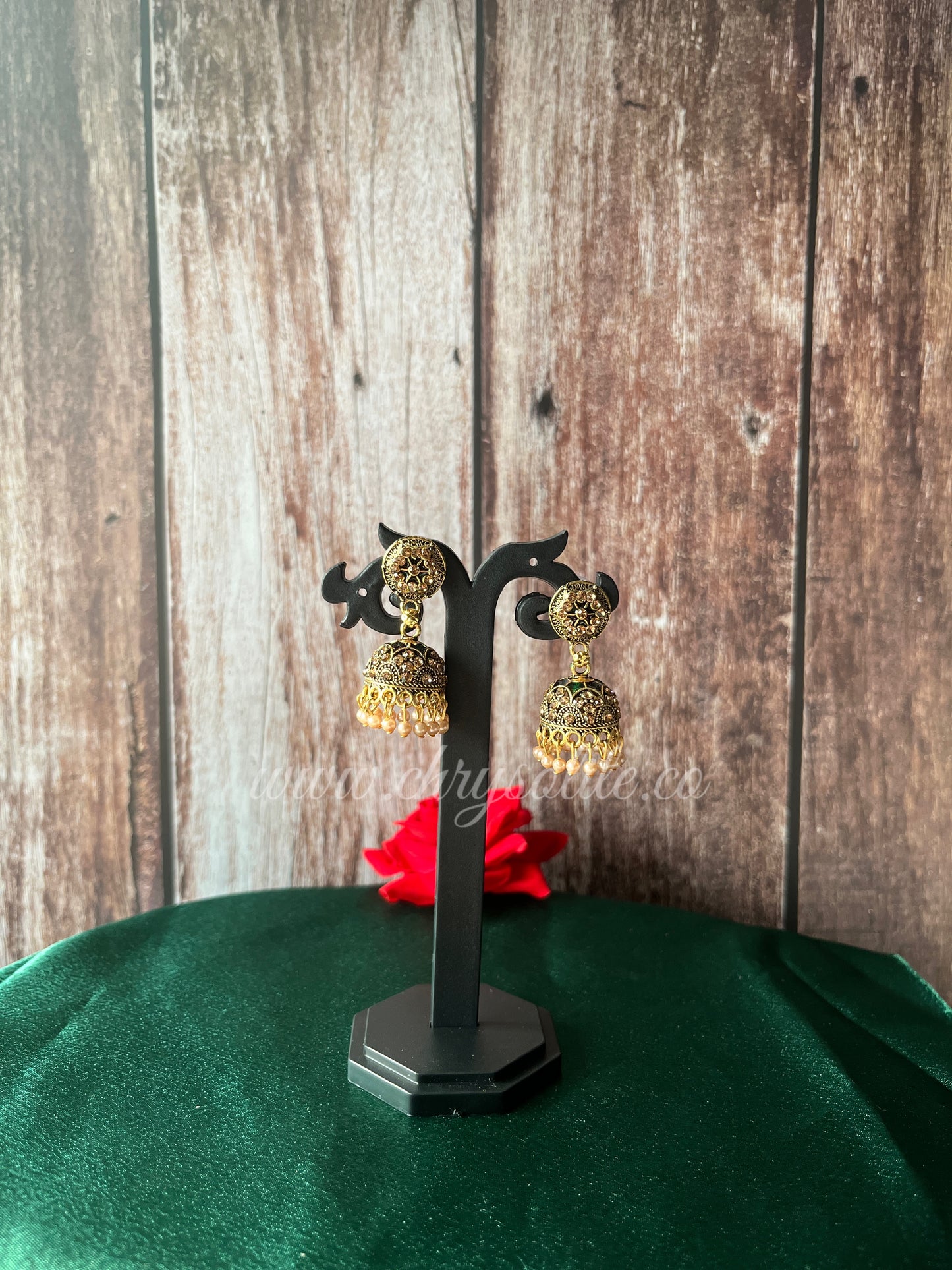 Copper Jhumkas with Dangling Mini Moti