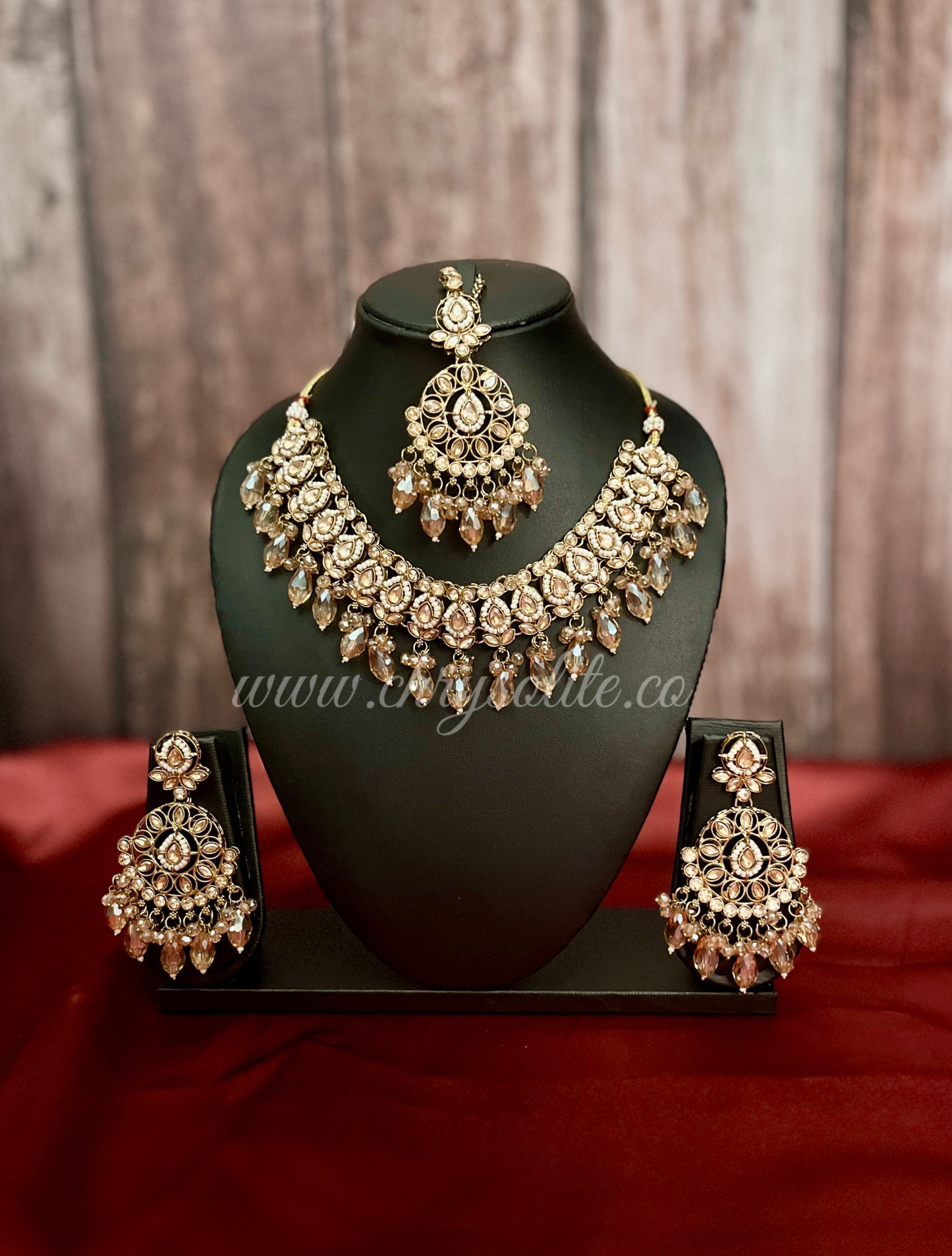 Copper Gold Heavy Choker Kundan Jewellery Set