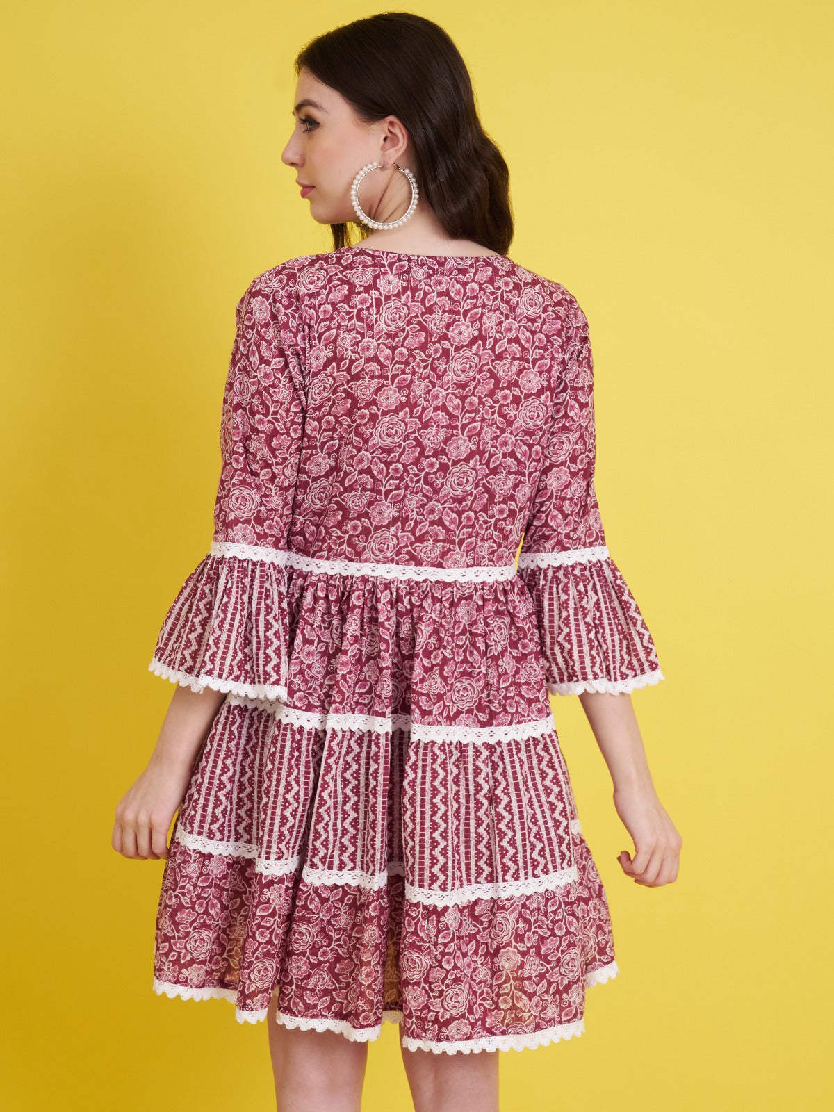 Printed Cotton A-Line Dress