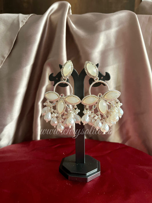 Ivory Leaf Indo Western Earrings