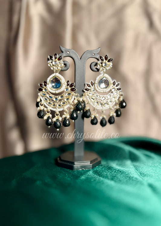 Beaded Kundan and Moti Earrings