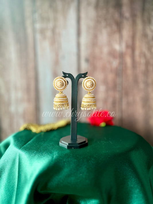 Moti and Imitation Gold Jhumkas