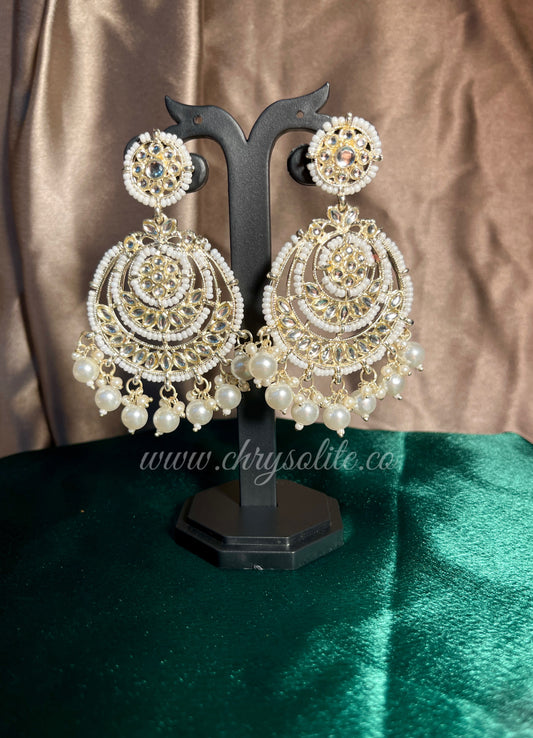 Ivory Layered Indo Western Earrings