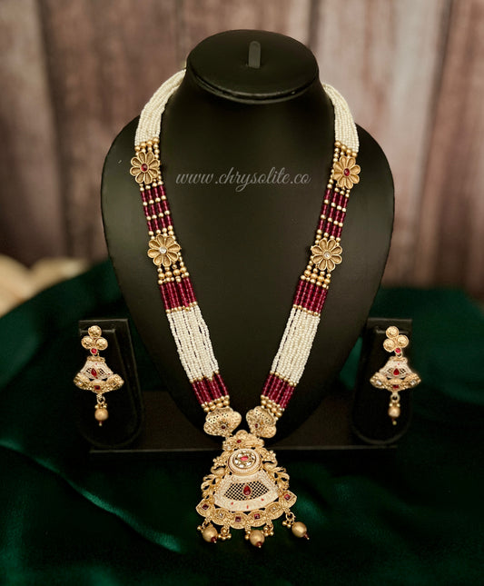 Moti Rani Haar ( Long Necklace with Earrings)